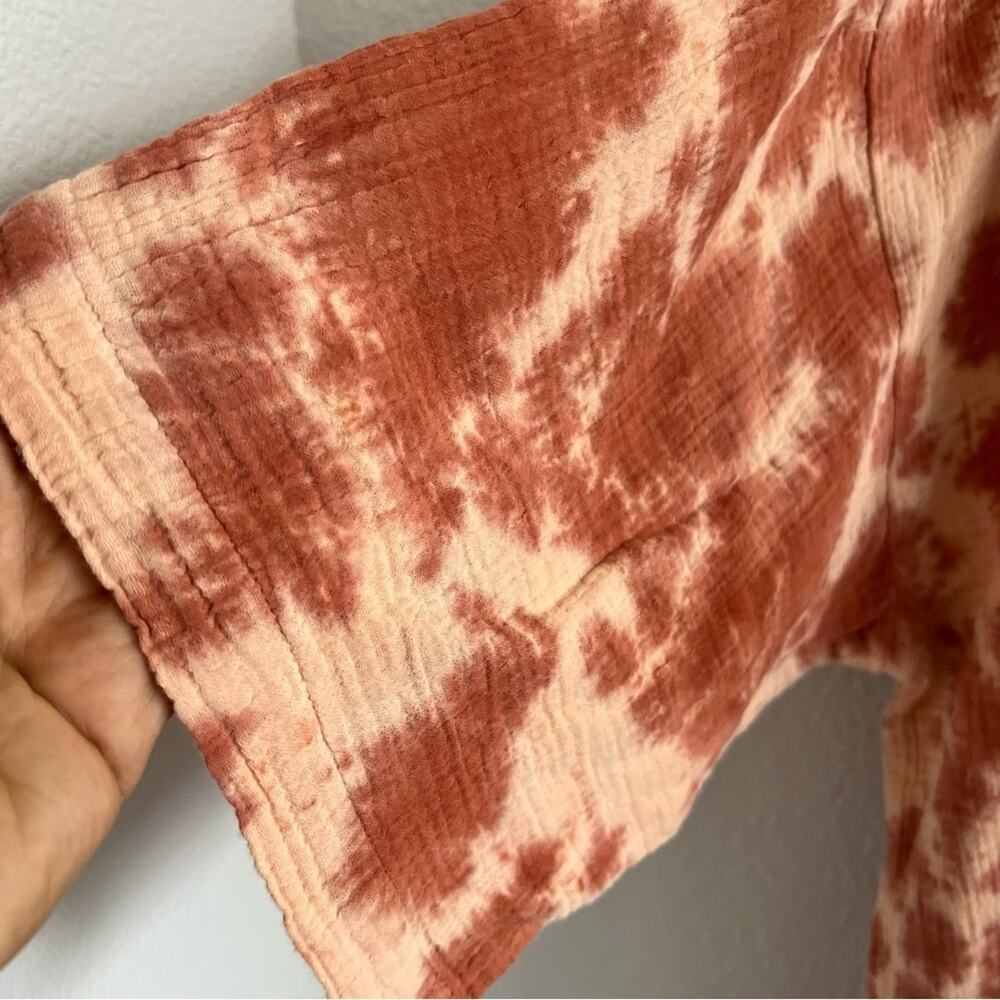 Pure Jill J. Jill Gauzy Tie Dye Minimalist Lagenlook Boho Top Medium - Picture 6 of 7